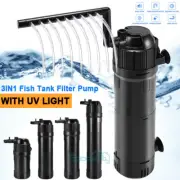Aquarium Fish Tank UV Sterilizer Filter Fish Tank Pump Green Algae Clarifier US