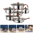 12pcs Cookware Set Frypan Casserole Saucepan Pot Non-Stick Fry Pan Cooking