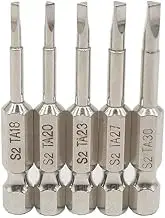 Fixinus 5 Pieces Magnetic Triangle Screwdriver Bits Set, 1/4 Inch Hex 1.8/2.0/2.3/2.7/3.0 Triangle Screwdriver Bits S2 Steel, 50 mm Length