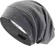 Mulberry Silk Bonnet for Women, Natural Silk Satin Lined Sleep Cap, Double-Layered Breathable Night Cap, Adjustable Silk Bonnet Hat for Curly Hair Braids, Hair Cap with Elastic Band