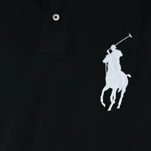 【RALPH LAUREN】經典刺繡大馬男款S M L POLO衫(黑)