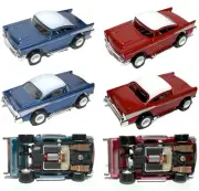 2pc New AFX'tras BULLDOG American Grafitti 1957 Chevrolet Custom Slot Cars RTR!