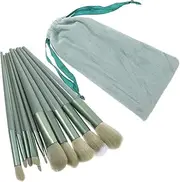 [MUSISALY] 13 Piece Green Blush Powder Makeup Brush Set Professional Beauty Tool for Cosmetics Easy Diy for Beginners