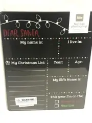 Photo Prop Chalkboard Sign, Markers & Eraser, Dear Santa, & Thank You, Santa