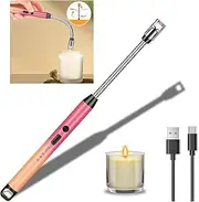 Electric Arc Lighter,Candle Lighter USB Rechargeable with 360° Rotating Flexible Neck Flameless Windproof Lighters for Home Kitchen Cooking Outdoor BBQ Camping Stove (Pink Orange Gradient Color)