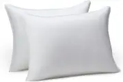 down Alternative Pillow for Back Side Sleepers, Medium Density, Standard Size, 2