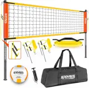 32FT Portable Volleyball Net System for Backyard - Adjustable Height Beach & Gra