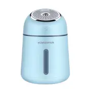QW-Q008 Portable Air Humidifier 330ML 3 in 1 USB Car Mist Humidifier Office Desktop Air Purifier Refresher with USB Fan and LED Light for Office Car Bedroom Hotel Travelling BLUE COLOR