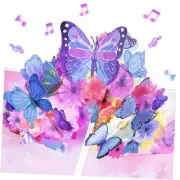 MUSIC & LIGHTS Birthday Card, Pop-up Butterfly Flowers Get Well Soon Thank You