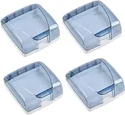 Gatuida 4pcs Box Plug Protectors Covers Outdoor Plug Protective Case Surge Protector Protector Wall Outlet Call Power Outlet Safe Guard Weatherproof Blue Plastic