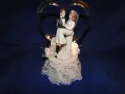 New Lighted Wedding Cake topper with Bride & Groom Over the Threshold