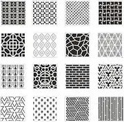 16PCS Painting Stencils, Geometric Stencils Painting Templates Set for Scrapbooking Tile Furniture Wall Floor Decor Craft Murals Books Drawing DIY Art Supplies, Reusable(20x20cm)