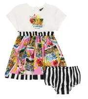 [Dolce & Gabbana Kids] Dolce & Gabbana Kids Baby Portofino dress and bloomers set M 12-18 multicoloured