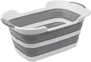 Collapsible Tub, Collapsible Water Pet Bathtub, Portable Basin with Drainage, Washing Up Bowl Folding Basin,Portable Small Pet Foldable Bath Tub, Multipurpose Folding Bowl for Travel Camping and Home