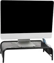 Mind Reader Monitor Stand, Monitor Riser for Computer, Laptop, Desk, iMac, Metal Mesh, Black