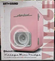NIB Urban Outfitters Art & Sound Retro Vtg Mini Fridge & Bluetooth Speaker Pink