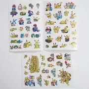 3 Sheets Pokemon Assorted Design Pikachu Stickers 60 Pcs Set