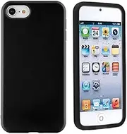 BLLQ Compatible iPod Touch 5/6/7 Case, Glossy Black TPU Soft Slim Cover Skin