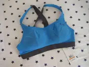 NWT Under Armour Get Set Go jog run UA SPORTS BRA 38A UA blue gray NWT 1239136