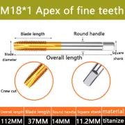 1PCS M18*1 Apex of fine teeth Titanium plated tap stainless steelwithcobalthelix