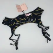 Agent Provocateur Genevieve Black Gold AP4 Large Suspender NWT $250