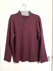 NEW Mizzen + Main ProFlex Quarter Zip Medium Dark Red Maroon Pullover Stretch