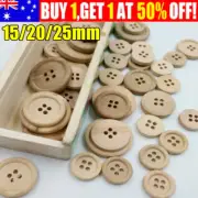 50PCS Natural Wooden Button Craft Sewing DIY Handmade With Love Wooden Buttons