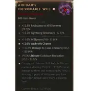 Diablo 4 S8 Airidah's Inexorable Will 1GA 932 Unique Ring Druid Gear Equipment