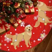 Christmas Tree Skirt Red Tree Skirts Golden Retriever Yellow Lab Xmas Tree Sk...