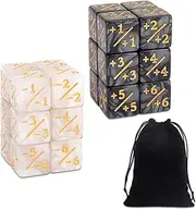 UEAVOID Pack of 24 Cube Counter Token Loyalty Dice Magic The Gathering MTG Accessories with Storage Bags for Table Games Parties Family Celebrations (D6)