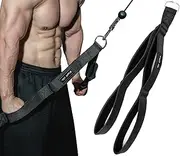Tricep Rope Cable Attachment for Gym 2 Handles Built in 1 Strap,Long Rope Cable Attachment Greater Range of Motion, Tricep Pull Down Rope for Facepulls, Push Downs, Crunches
