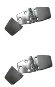2 x Stainless Steel Hinges With Covers to Conceal Screws, Marine Hinges. 1 Pair