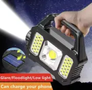 Portable High Power Flashlight Solar Camping Emergency Light USB Rechargeable