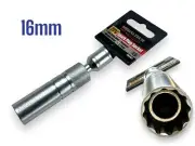 16mm (5/8”) x 3/8” Dr Spark Plug Socket Magnetic Universal Wobble Head 12 Point