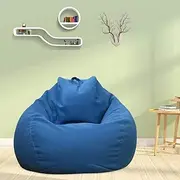 Bean Bag Chair Cover without Filling Lazy Lounger Bean Bag Storage Chair Cover Solid Color Simple Design Recliner Gaming Storage Bag for Indoor Outdoor BeanBag Chair for Adults and Kids 100x120cm (Royal blue)