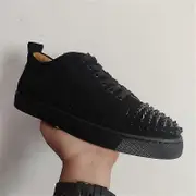 Casual shoes red-soled low-head flat-soled pointed flat-soled black sneakers 42