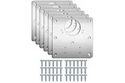 6 Pcs Kitchen Cupboard Door Cabinet Hinges Repair Plate Brackets Kit Fixing Screws