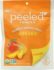 Peeled Snacks Organic Dried Fruit – Healthy, Vegan Snacks for On-the-Go Lunch and More Mango 2.8 Oz (Pack of 4)