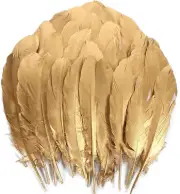 ✨ 120Pcs Gold Goose Feathers Natural Bulk 6-8 in.15-20Cm Nagoi