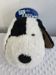 Vintage Plush Furry Dog Head Case Zip Carry Handle Photo Album 60 Photos NWT