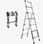 Telescopic Ladder Multi-Purpose Telescopic Ladder,Space-Saving Storage,Extendable Extension Climb Ladders Aluminium for Roof Office Home Household Daily Loft Lighweight Portable (