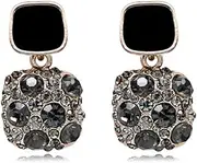 Diamond Square Earring Ear Clip Exquisite Temperament Wedding Party/Screw Ear Clips/As Shown