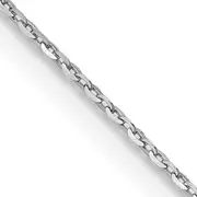 18K White Gold 20 Inch 1.5mm Diamond-Cut Cable With Fancy Lobster Clasp Chain