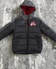 Nike Air Jordan Puffer Jacket Size Small Boys Jumpman Black Grey Red 957917-023