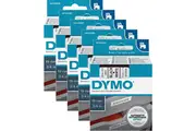 5 Pack Dymo 45803 D1 Labelling Tape 19mmx7m Black On White