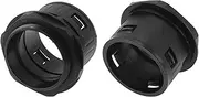 X AUTOHAUX 59mm / PG48 Cable Glands 54.5mm / 2.15" Bellows Quick Connector Straight PA6 Nylon Black 2 Pcs