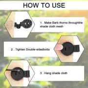 20/50/100PCS Round Plastic Shade Cloth Black Clips Reusable Tent Clips Accessory