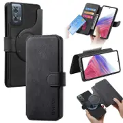 For Motorola Edge 50 Fusion 5G Magnetic Case Detachable Leather Phone Wallet Cover Black