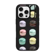 iPhone 16 Pro Impact Ring Stand Case MagSafe Compatible Pug Macarons
