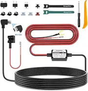 Dash cam Hardwire Kit Mini USB, 4m 12V-24V to 5V 2.5A (Also fits for 1-2A) Hard Wiring Kit for Car Camera, 4 Power Adapters 3 Fuses